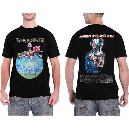 Iron Maiden Unisex T-Shirt: England 2014 Tour (Back Print)