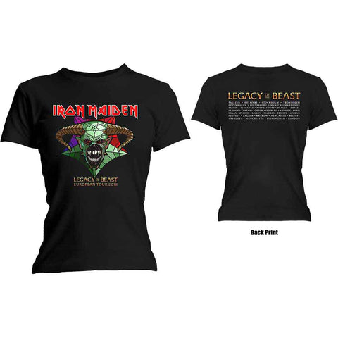 Iron Maiden Ladies T-Shirt: Legacy of the Beast Tour (Back Print)