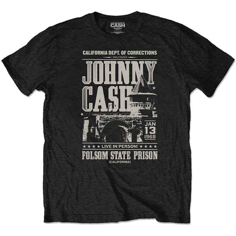 Johnny Cash Unisex T-Shirt: Prison Poster (Eco-Friendly)