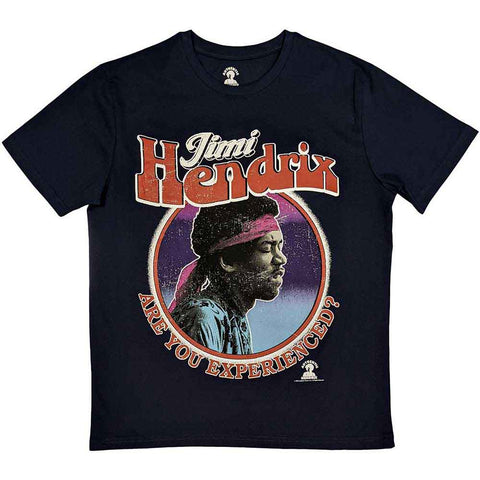 Jimi Hendrix Men's Are You Experienced Short Sleeve T-Shirt, Blue (Navy), X-Large