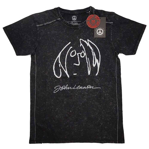 John Lennon Unisex T-Shirt: Self Portrait Snow Wash (Wash Collection)