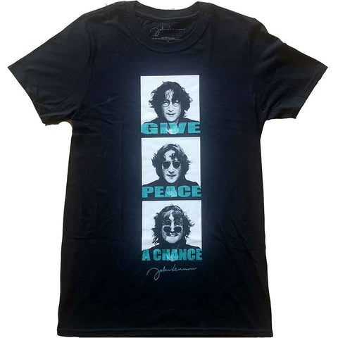 John Lennon Unisex T-Shirt: Give Peace A Chance Stack