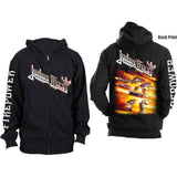 Judas Priest Unisex Zipped Hoodie: Firepower (Back Print)