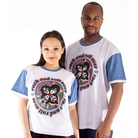 KISS Unisex Ringer T-Shirt: Rock and Roll Over