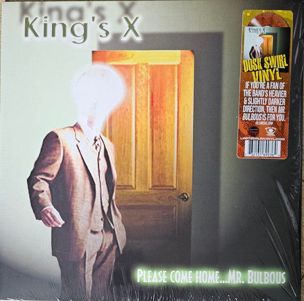 King's X vinyl record cover featuring a man with a glowing head.