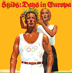Vinyl album cover for Skids’ “Days in Europa” featuring illustrated figures.