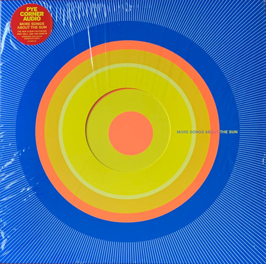 Vinyl record cover: blue with concentric orange circles and text.