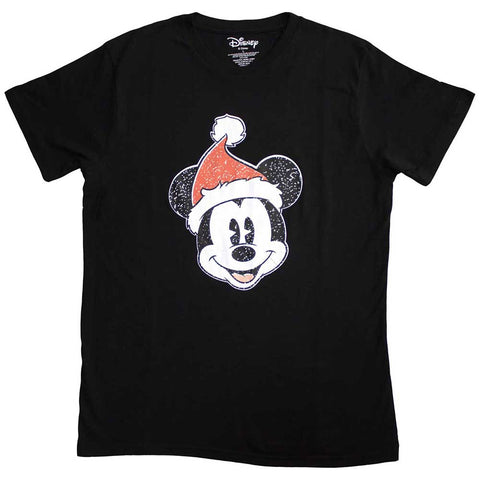 Mickey Mouse Unisex T-Shirt: Santa Hat