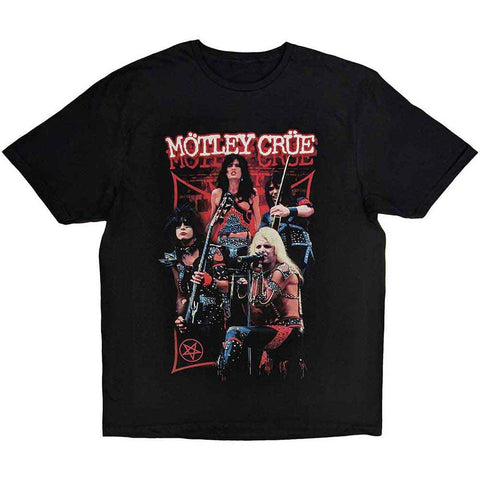 Motley Crue Unisex T-Shirt: Live Montage Red