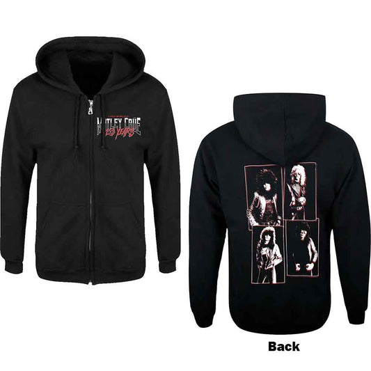 Motley Crue Unisex Zipped Hoodie: 40 Years