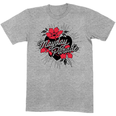 Mayday Parade Unisex T-Shirt: Heart and Flowers