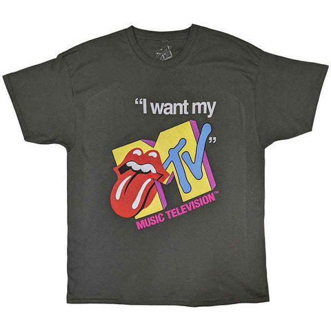 MTV Unisex T-Shirt: Rolling Stones I Want My MTV