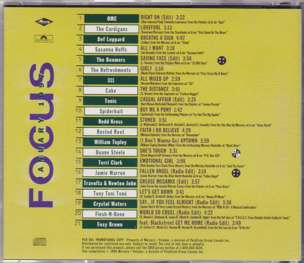 CD case for David Blake's “Radio Casual” with tracklist and 1999 Focus logo.