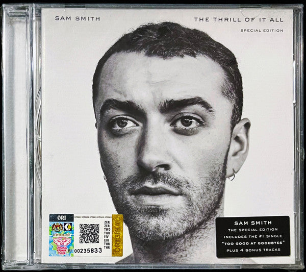 Sam Smith's "The Thrill Of It All" deluxe CD in plastic wrap.
