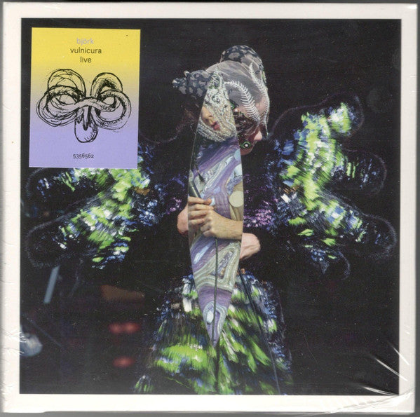 Björk’s “Vulnicura Live” CD cover features a performer in elaborate headwear.