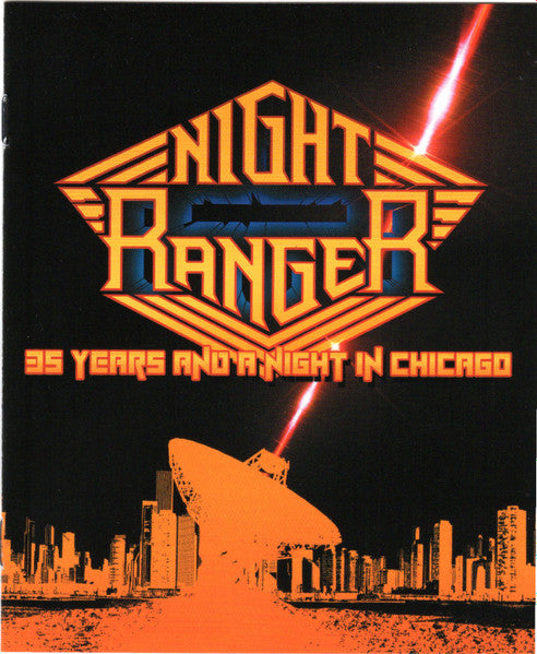 Night Ranger" concert film Blu-ray cover with city skyline and radio telescope.