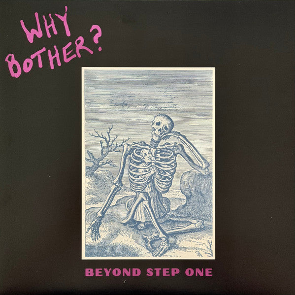 Vinyl record cover with a skeletal figure in a desolate landscape.