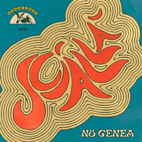 Record cover with swirling orange and brown lines, and red text "Scialla".