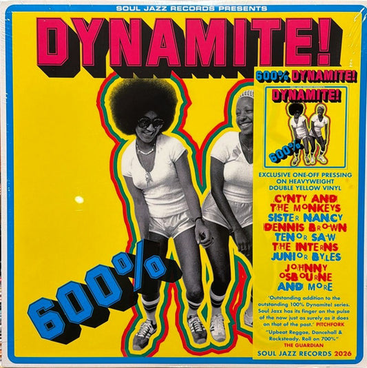 Record cover featuring two dancers and bold text, vibrant psychedelic colors.