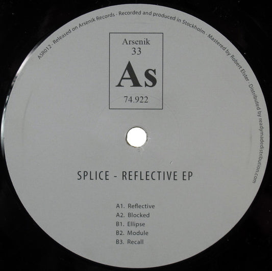 White vinyl record labelCLSHBH label for Splice - Reflective EP.