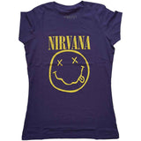 Nirvana Ladies T-Shirt: Yellow Happy Face