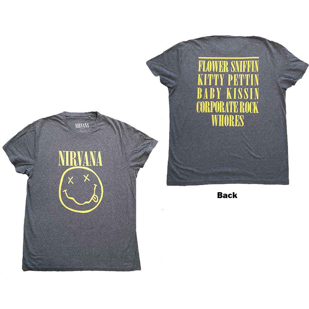 Nirvana Unisex T-Shirt: Yellow Happy Face