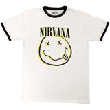 Nirvana Unisex Ringer T-Shirt: Double Happy Face