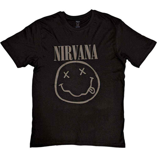 Nirvana Unisex T-Shirt: Black Happy Face