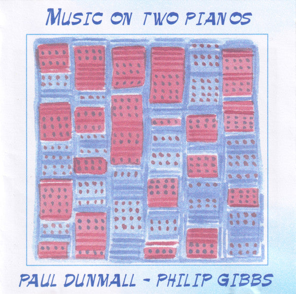 DVD cover for "Two Pianos" featuring an abstract, colorful piano key design.