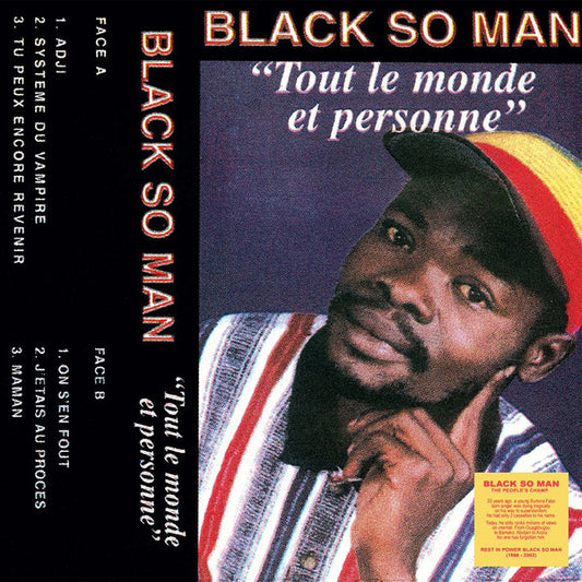 Vinyl record cover for Black So Man’s “Tout Le Monde Et Personne,” featuring a portrait.