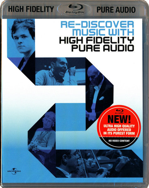 High Fidelity" Blu-ray cover with portrait images in blue geometric shapes.
