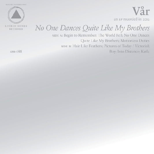 Vinyl record cover for Vår’s “No One Dances Quite Like My Brothers.”