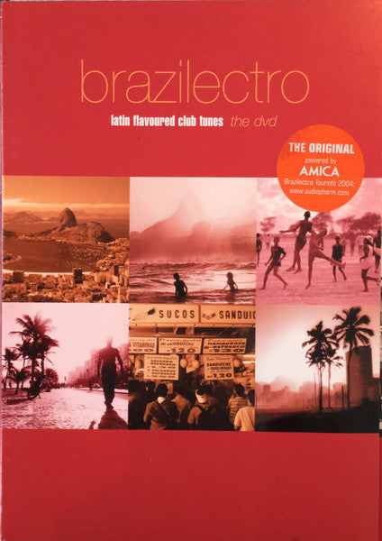 DVD cover with beach scenes, red color scheme, and text "brazilectro".