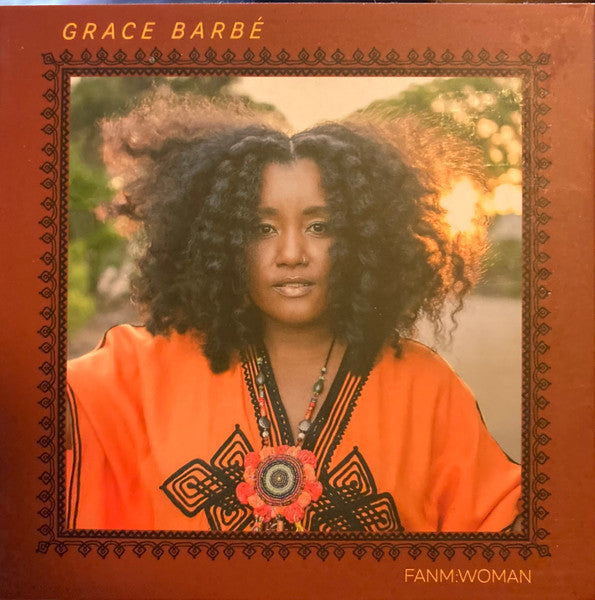 CD cover featuring Grace Barbé, a woman with afro, in orange tones.