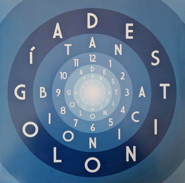 Tan Bionica album cover with swirling letters and numbers in blue.