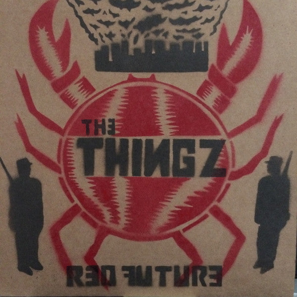Red and black album cover for "The Thingz - Red Future" vinyl.