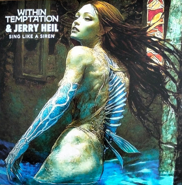 CD cover featuring a siren with blue scales and long brown hair in water.
