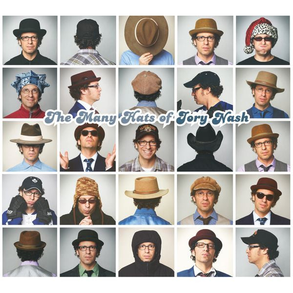 Album cover featuring Jory Nash wearing many different hats in a grid.