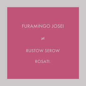 Red square with white text: "Furamingo Josei", "Rustow Serow", "Rosati".