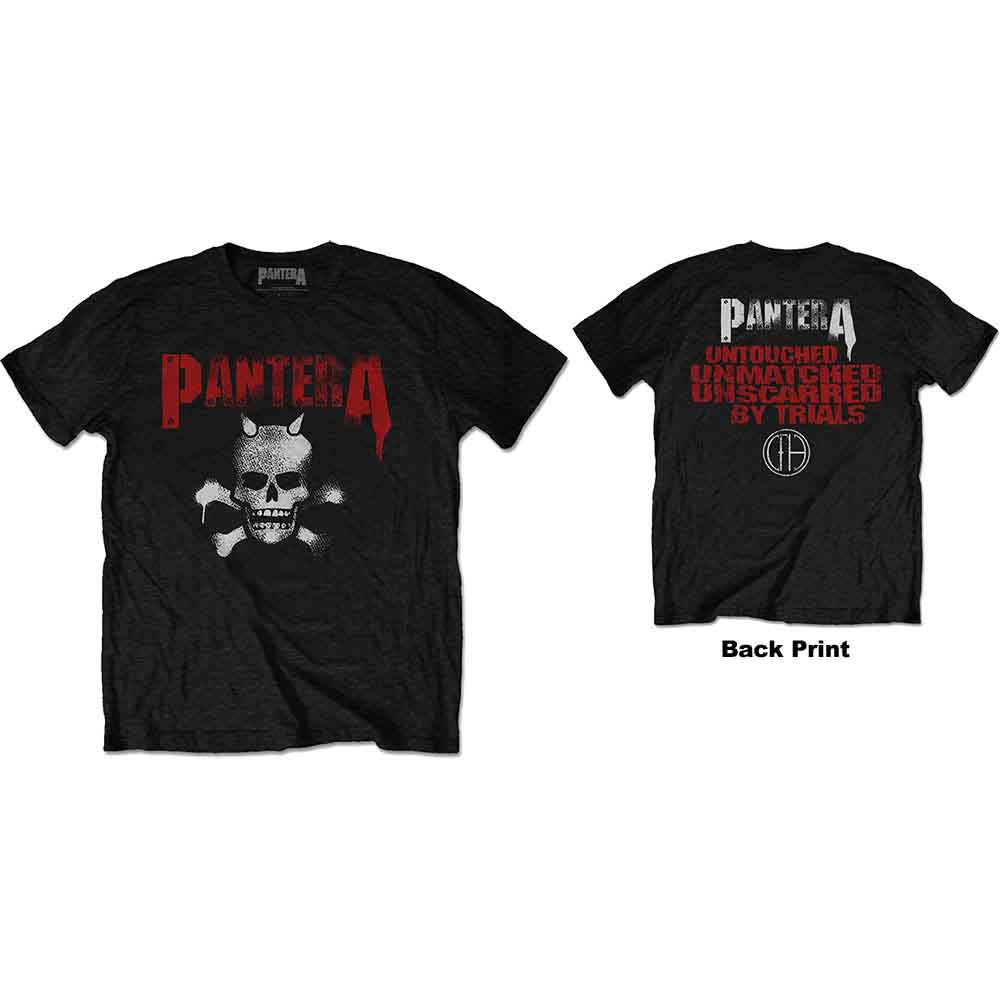 Pantera Unisex T-Shirt: Horned Skull Stencil