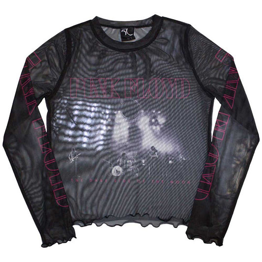 Pink Floyd Ladies Long Sleeve Crop Top: Live Band