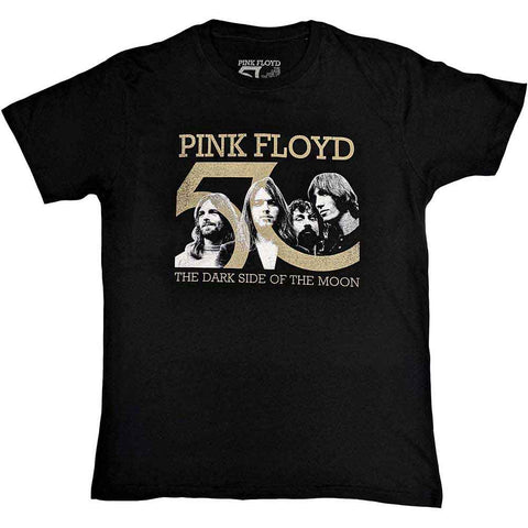 Pink Floyd Unisex T-Shirt: Band Photo & 50th Logo