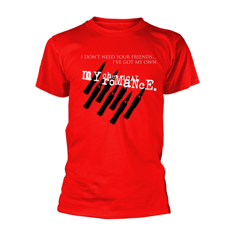 My Chemical Romance Unisex-Adult's Official Friends T Shirt - X-Large, (Red)