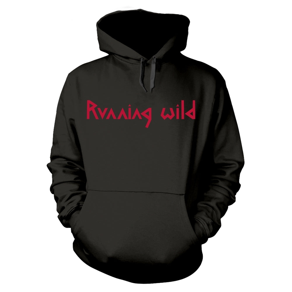 Running Wild Under Jolly Roger (Crossbones) Hooded Sweater Black XXL