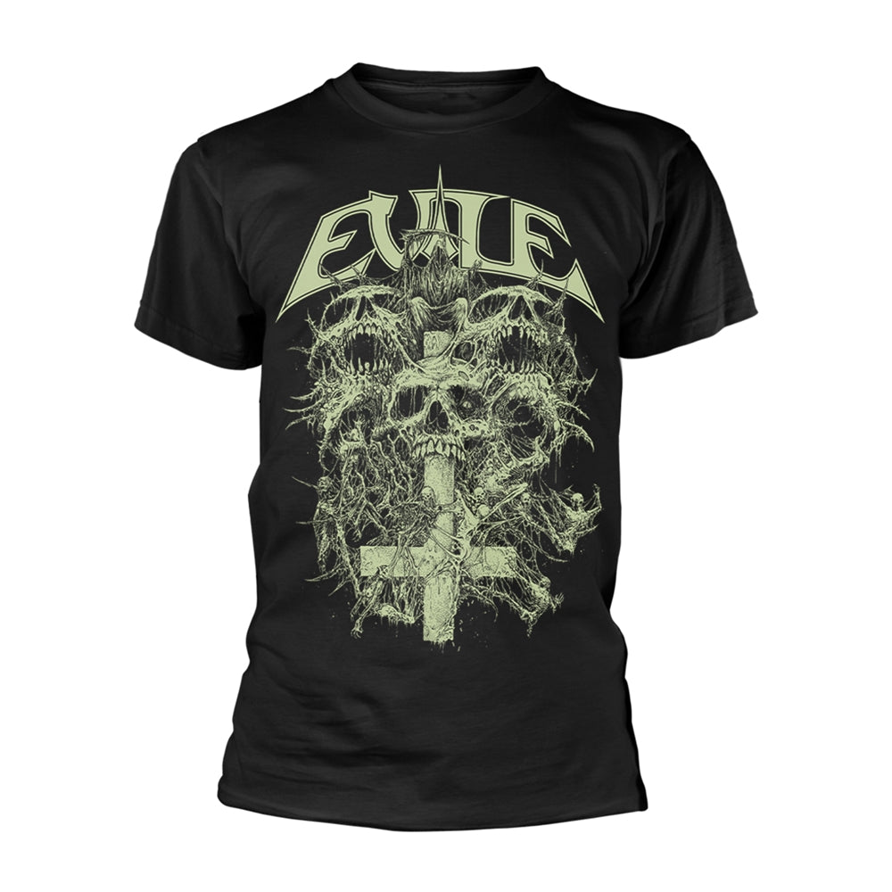 Evile T Shirt Riddick Skull Band Logo Official Mens Black M