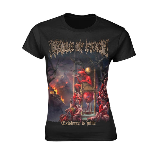Cradle Of Filth T Shirt All Existence Band Logo Official Womens Junior Fit Black, Black, XX-Large