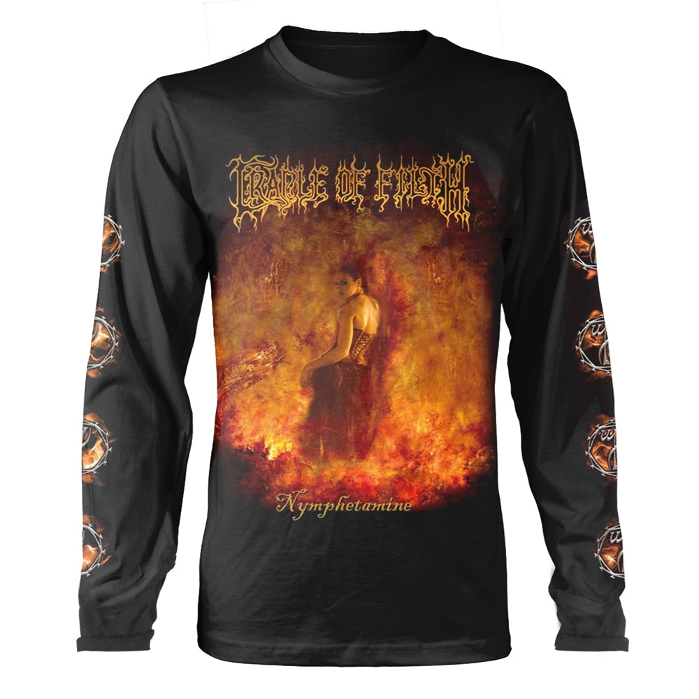 Cradle of Filth T Shirt Nymphetamine Album Official Mens Black Long Sleeve M