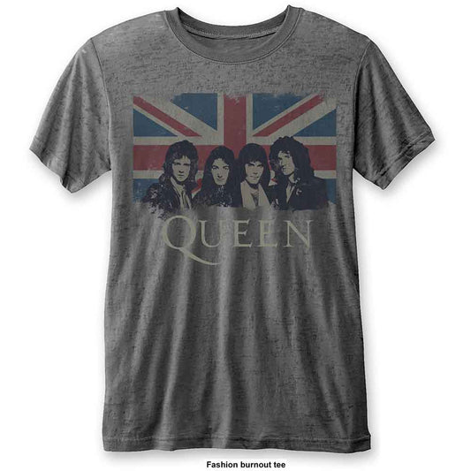 Queen Unisex Burnout T-Shirt: Vintage Union Jack