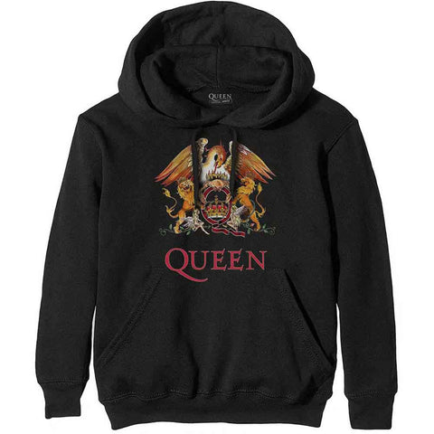 Queen Unisex Pullover Hoodie: Classic Crest