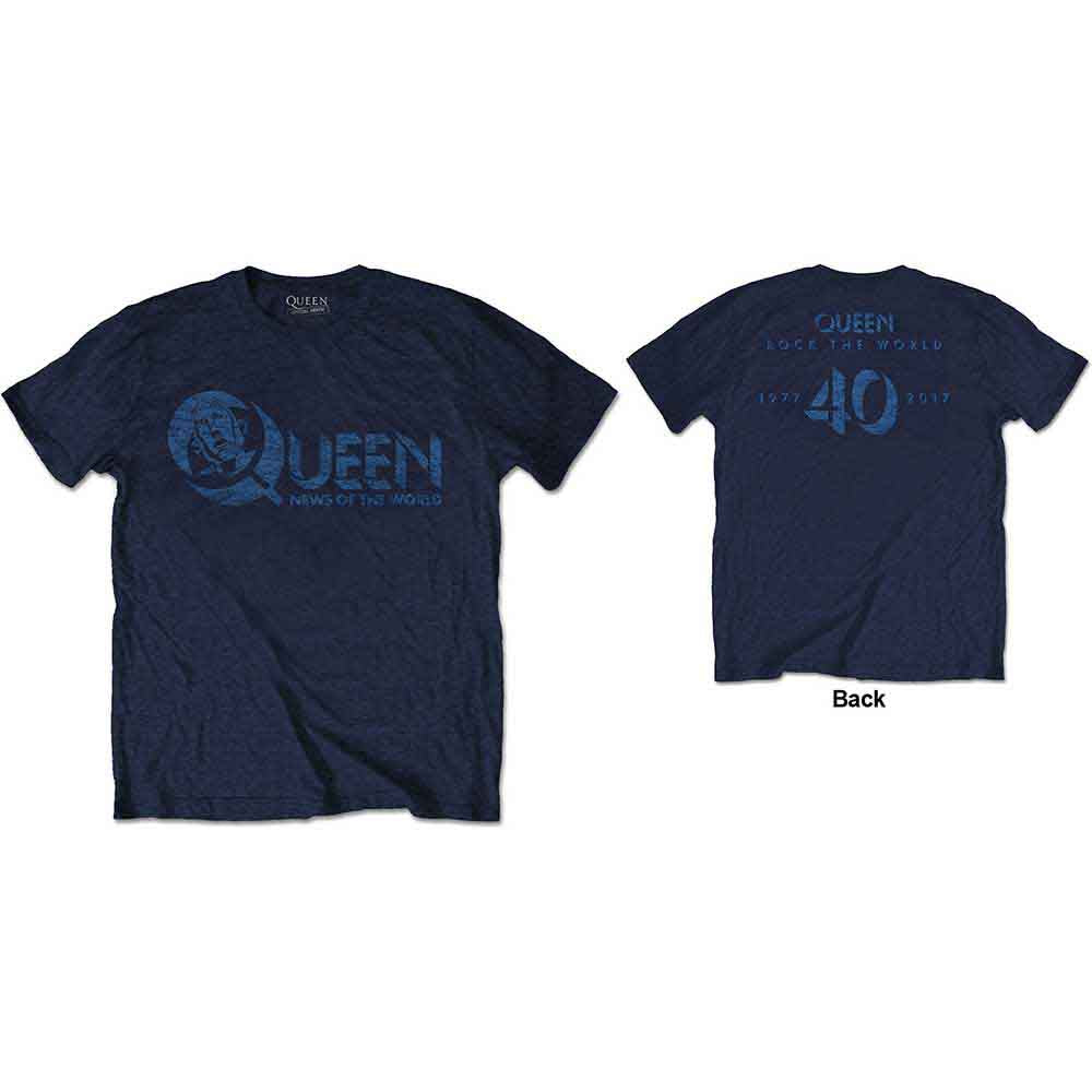 Queen Unisex T-Shirt: News of the World 40th Vintage Logo